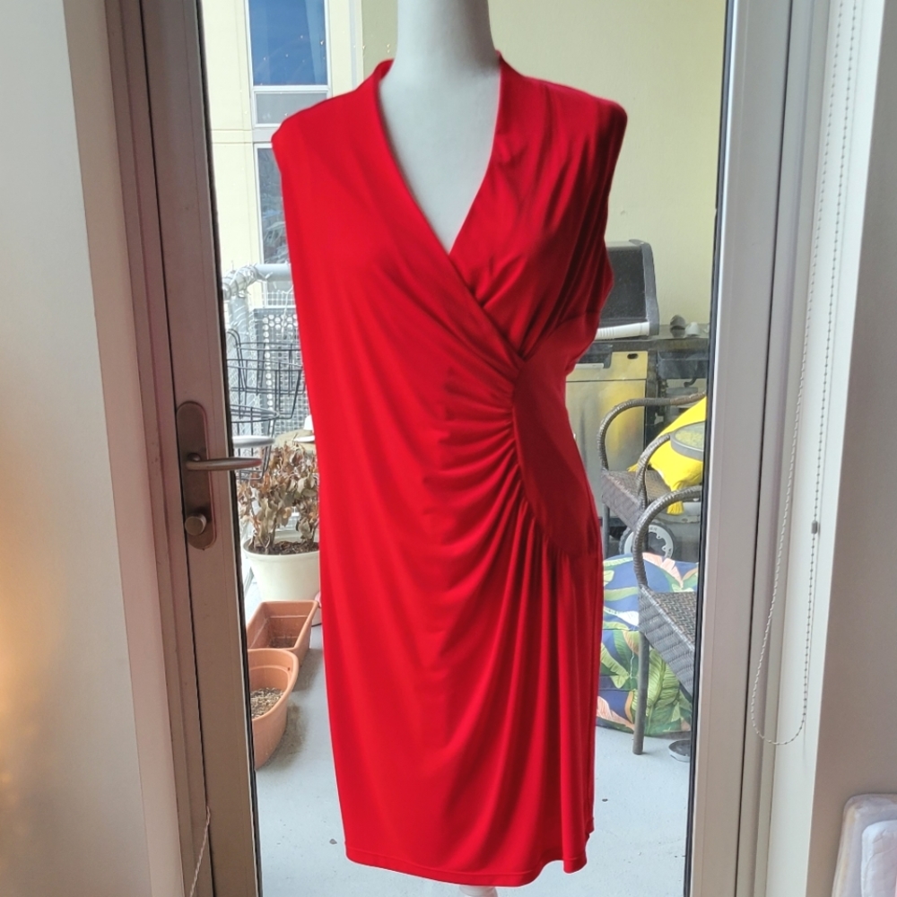 Calvin Klein | Red Stretch Knit Dress